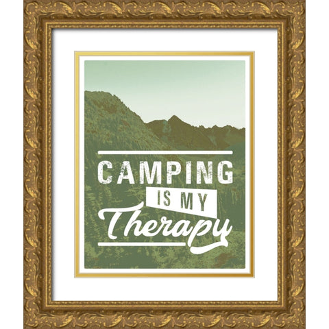 Camp Therapy Gold Ornate Wood Framed Art Print with Double Matting by Wilson, Kali