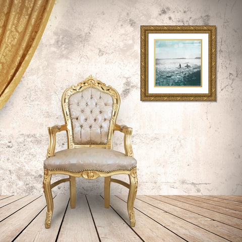 Pacific Surfer Gold Ornate Wood Framed Art Print with Double Matting by Wilson, Kali