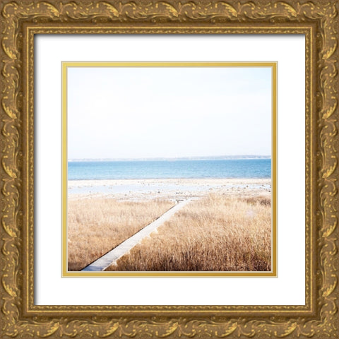 Grassy Shore Gold Ornate Wood Framed Art Print with Double Matting by Wilson, Kali