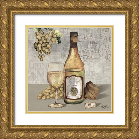 Wine and Grapes III Gold Ornate Wood Framed Art Print with Double Matting by Baker, Mary Beth