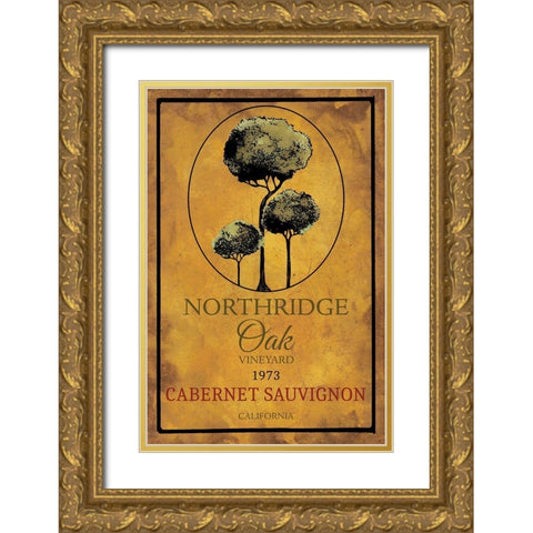 Still Life Wine Label I Gold Ornate Wood Framed Art Print with Double Matting by Baker, Mary Beth