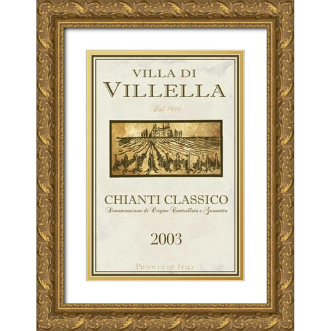 Still Life Wine Label II Gold Ornate Wood Framed Art Print with Double Matting by Baker, Mary Beth