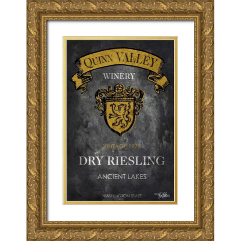 Still Life Wine Label IV Gold Ornate Wood Framed Art Print with Double Matting by Baker, Mary Beth