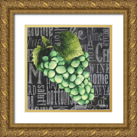 Wine Grapes II Gold Ornate Wood Framed Art Print with Double Matting by Baker, Mary Beth