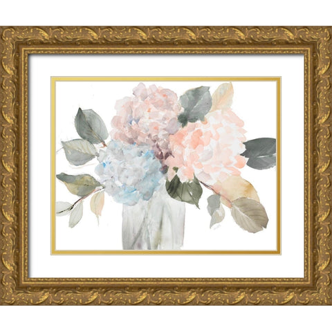 Muted Blossoms Gold Ornate Wood Framed Art Print with Double Matting by Loreth, Lanie