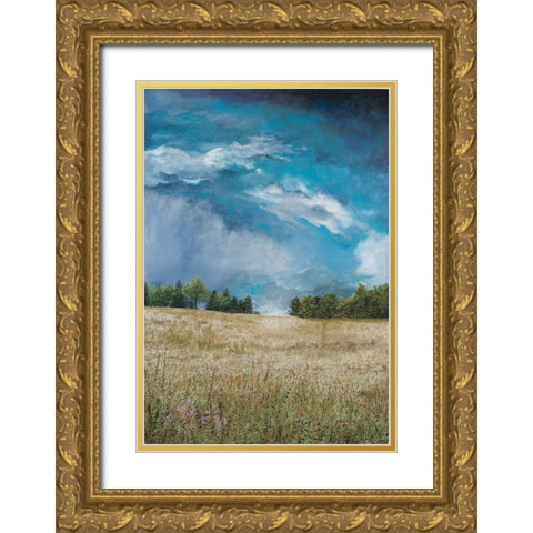 Approaching Storm (no barn) Gold Ornate Wood Framed Art Print with Double Matting by Redding, James