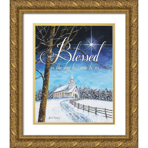 Blessed Church Gold Ornate Wood Framed Art Print with Double Matting by Redding, James