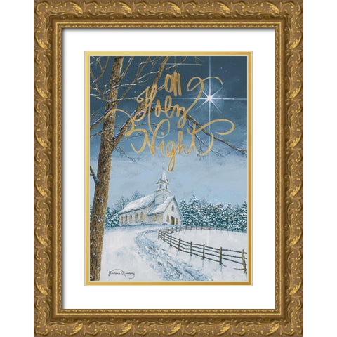 Oh Holy Night Gold Ornate Wood Framed Art Print with Double Matting by Redding, James