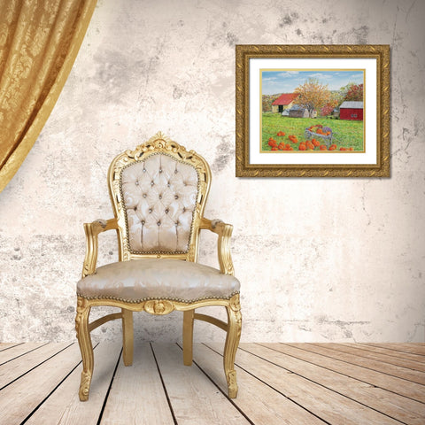 Autumns Colors Gold Ornate Wood Framed Art Print with Double Matting by Redding, James