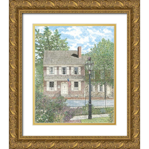 Court Inn Gold Ornate Wood Framed Art Print with Double Matting by Redding, James