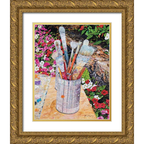 Happy Place Gold Ornate Wood Framed Art Print with Double Matting by Redding, James