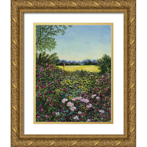 Along The Meadows Edge Gold Ornate Wood Framed Art Print with Double Matting by Redding, James