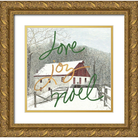 Love Joy Noel Gold Ornate Wood Framed Art Print with Double Matting by Redding, James