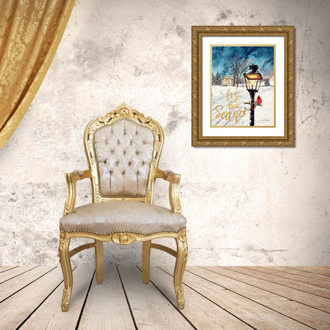 Tis the Season Gold Ornate Wood Framed Art Print with Double Matting by Redding, James