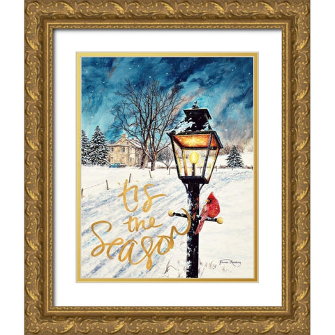 Tis the Season Gold Ornate Wood Framed Art Print with Double Matting by Redding, James
