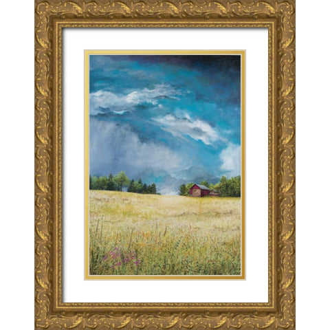Approaching Storm Gold Ornate Wood Framed Art Print with Double Matting by Redding, James