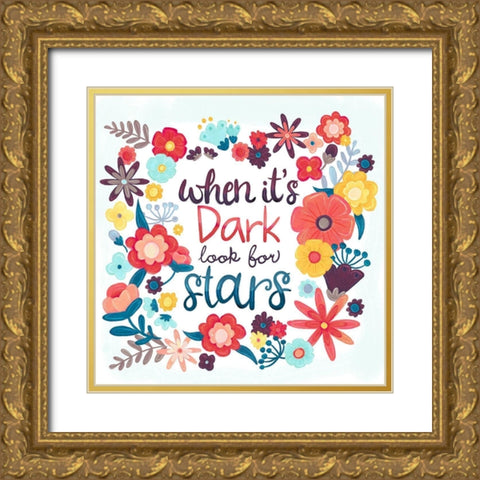 Look For The Stars Gold Ornate Wood Framed Art Print with Double Matting by Josefina