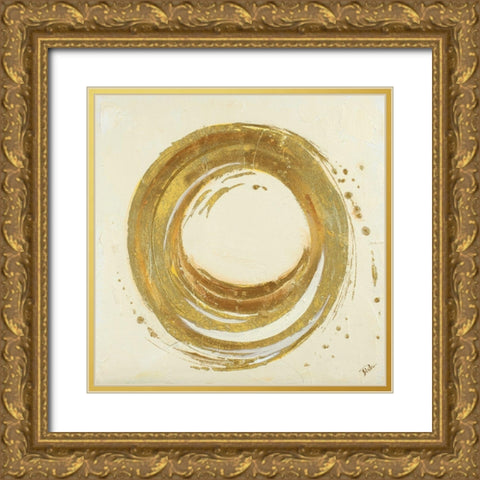 Gold Circle Gold Ornate Wood Framed Art Print with Double Matting by Pinto, Patricia