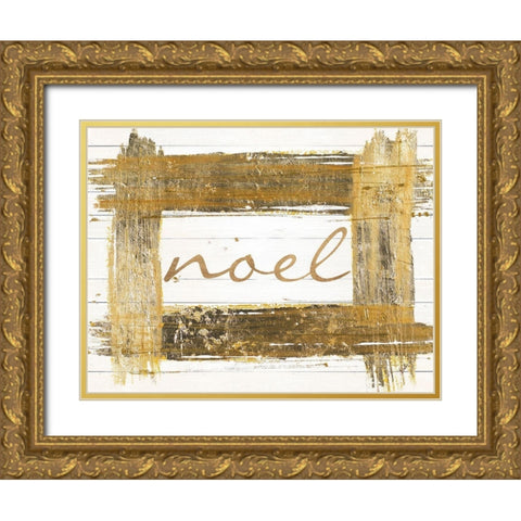 Gold Noel Gold Ornate Wood Framed Art Print with Double Matting by Pinto, Patricia