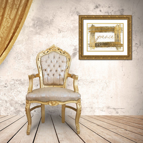 Gold Peace Gold Ornate Wood Framed Art Print with Double Matting by Pinto, Patricia
