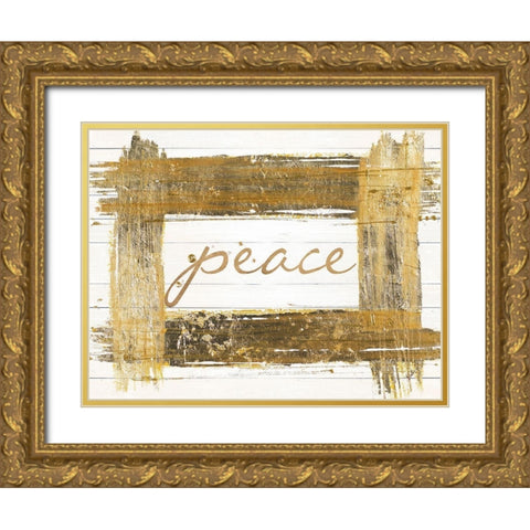 Gold Peace Gold Ornate Wood Framed Art Print with Double Matting by Pinto, Patricia