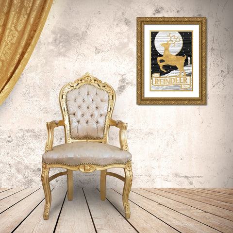 Winter Lodge Sign II Gold Ornate Wood Framed Art Print with Double Matting by Metz, Andi