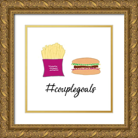 Hashtag Couple Goals Square Gold Ornate Wood Framed Art Print with Double Matting by Edwins, Hugo