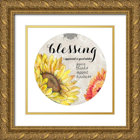 Blessed Harvest Gold Ornate Wood Framed Art Print with Double Matting by Diannart