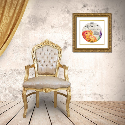 Grateful Harvest Gold Ornate Wood Framed Art Print with Double Matting by Diannart