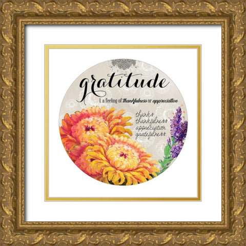 Grateful Harvest Gold Ornate Wood Framed Art Print with Double Matting by Diannart