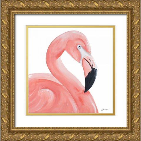 Pink Party of Four I Gold Ornate Wood Framed Art Print with Double Matting by Ritter, Gina