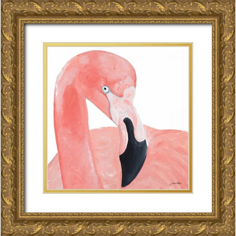 Pink Party of Four II Gold Ornate Wood Framed Art Print with Double Matting by Ritter, Gina