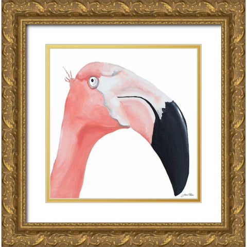 Pink Party of Four III Gold Ornate Wood Framed Art Print with Double Matting by Ritter, Gina