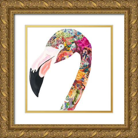 Flamingo Party II Gold Ornate Wood Framed Art Print with Double Matting by Ritter, Gina