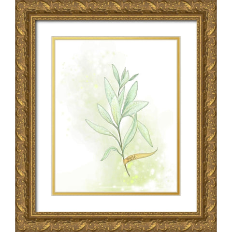 Fresh Herbs III Gold Ornate Wood Framed Art Print with Double Matting by Diannart