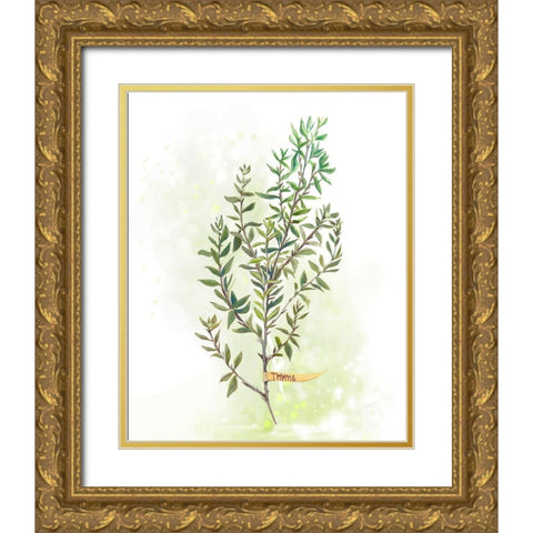 Fresh Herbs IV Gold Ornate Wood Framed Art Print with Double Matting by Diannart