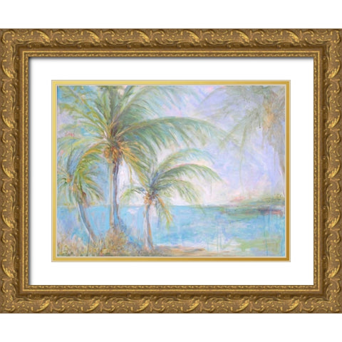 Tropical Winds Gold Ornate Wood Framed Art Print with Double Matting by Diannart