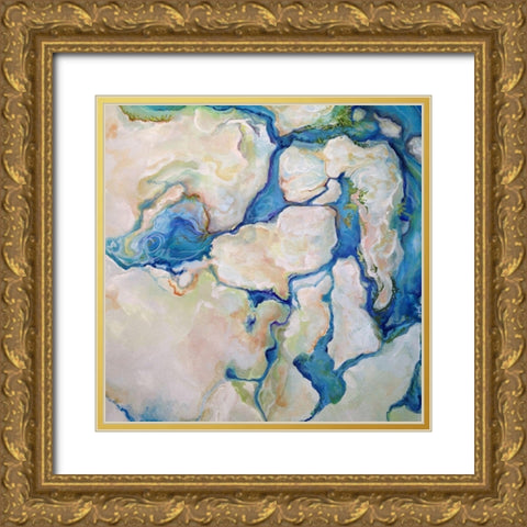 Along the Spring Flow I Gold Ornate Wood Framed Art Print with Double Matting by Diannart