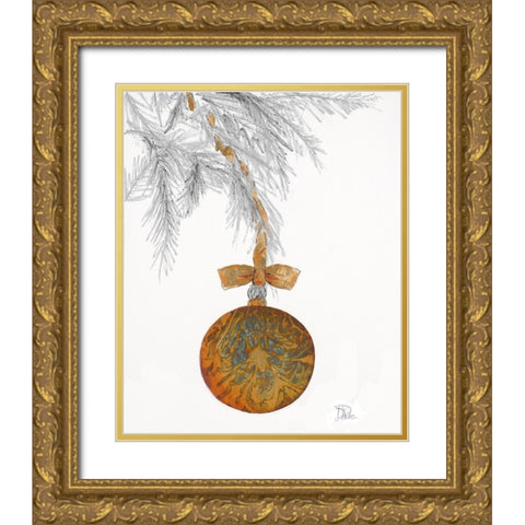 Retro Ornament Gold Ornate Wood Framed Art Print with Double Matting by Pinto, Patricia