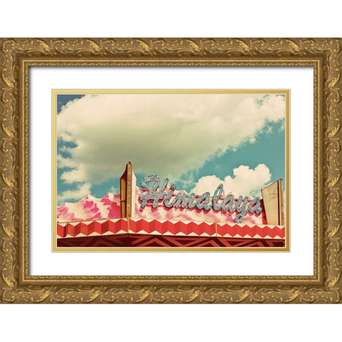Himalaya Sign Gold Ornate Wood Framed Art Print with Double Matting by Bryant, Susan