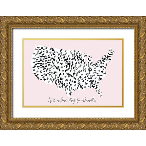 Its A Fine Day To Wander Gold Ornate Wood Framed Art Print with Double Matting by Bryant, Susan