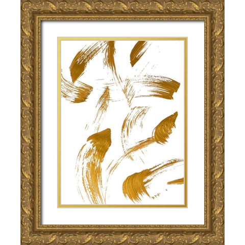Copper Strokes I Gold Ornate Wood Framed Art Print with Double Matting by Bryant, Susan