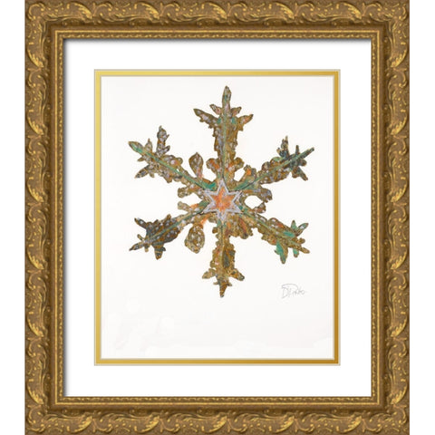Retro Star Gold Ornate Wood Framed Art Print with Double Matting by Pinto, Patricia