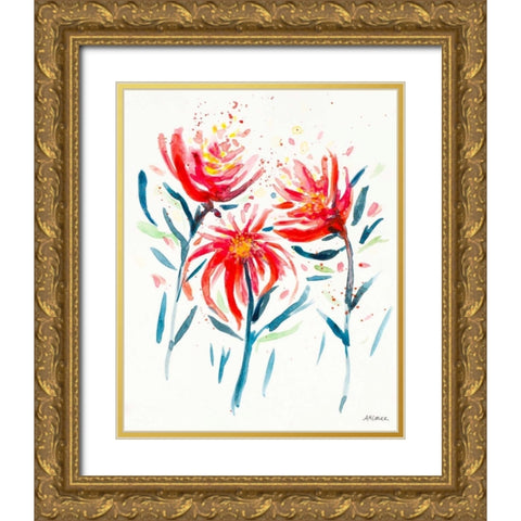 Wild Flowers II Gold Ornate Wood Framed Art Print with Double Matting by Coolick, Ann Marie