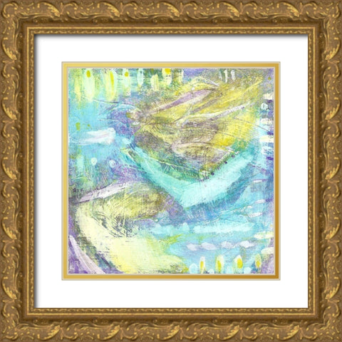 Angelic Abstract Gold Ornate Wood Framed Art Print with Double Matting by Mosher, Deidre