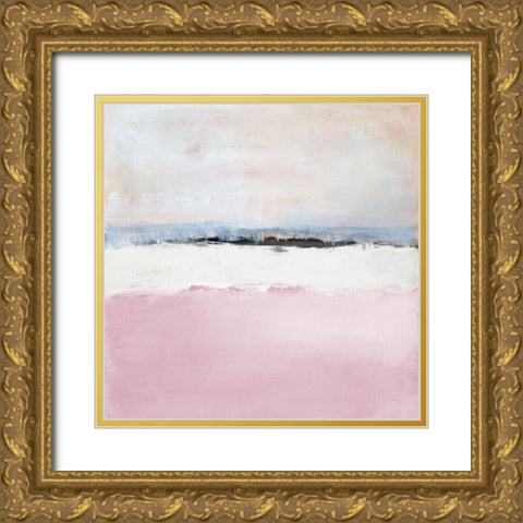 Pink Sea Abstract Gold Ornate Wood Framed Art Print with Double Matting by Loreth, Lanie