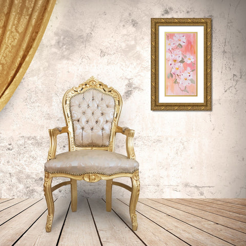 Simply Dogwood I Gold Ornate Wood Framed Art Print with Double Matting by Loreth, Lanie