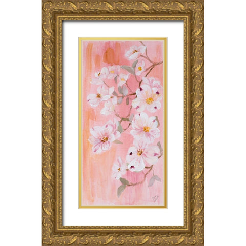 Simply Dogwood II Gold Ornate Wood Framed Art Print with Double Matting by Loreth, Lanie