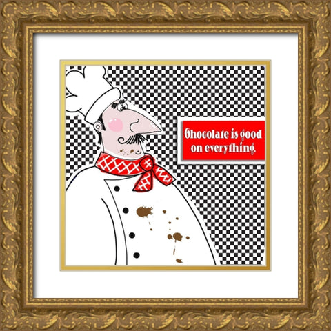 Bon Appetit Chef I Gold Ornate Wood Framed Art Print with Double Matting by Mosher, Deidre