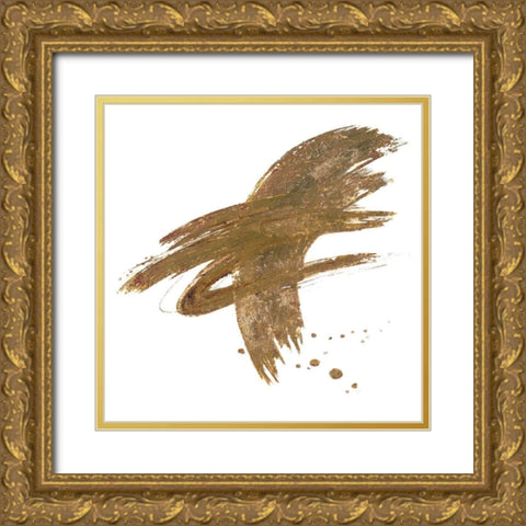 Gold Slash Dance II Gold Ornate Wood Framed Art Print with Double Matting by Pinto, Patricia